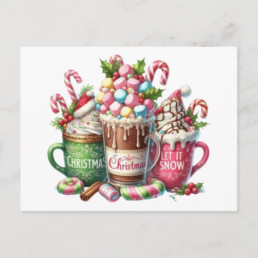 Weihnachten mit Kakao Postkarte (Vorderseite)