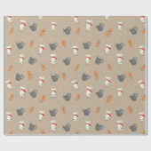 Weihnachten mit Kakao, Rentieren und Lebkuchen Geschenkpapier (Flach)