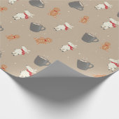 Weihnachten mit Kakao, Rentieren und Lebkuchen Geschenkpapier (Ecke)