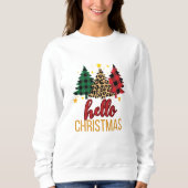 Weihnachten mit karierten Bäumen Sweatshirt (Vorderseite)