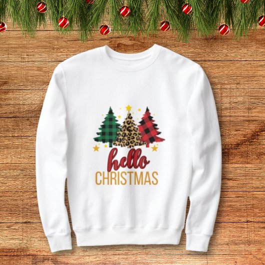 Weihnachten mit karierten Bäumen Sweatshirt