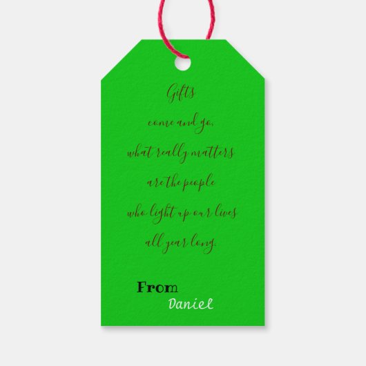 Weihnachten mit Katze Geschenkanhänger (Rückseite)