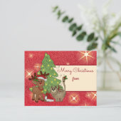 Weihnachten mit Katze Postkarte (Stehend Vorderseite)