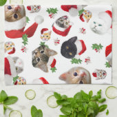 Weihnachten mit Katze und Maus Geschirrtuch (Gefaltet)