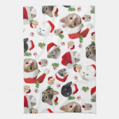 Weihnachten mit Katze und Maus Geschirrtuch (Vertikal)