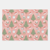 Weihnachten mit Katzen Snowmen Kekse & Milch 3 Geschenkpapier Set (Vorderseite 2)