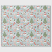 Weihnachten mit Katzen Snowmen Kekse & Milch Geschenkpapier (Flach)