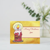 Weihnachten mit Kerze Postkarte (Stehend Vorderseite)