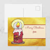 Weihnachten mit Kerze Postkarte (Vorne/Hinten)