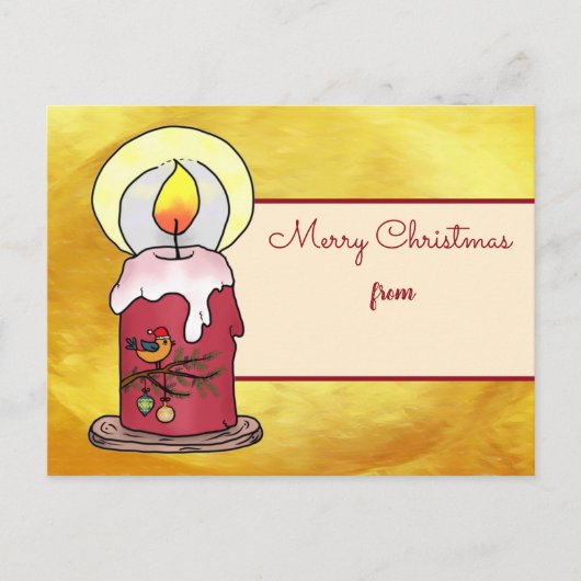 Weihnachten mit Kerze Postkarte (Vorderseite)