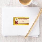 Weihnachten mit Kerze Postkarte Adressaufkleber (Insitu)
