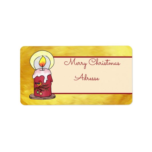 Weihnachten mit Kerze Postkarte Adressaufkleber (Vorne)