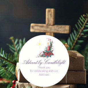 Weihnachten mit Kerzenlicht Frauenministerium P Ad Runder Aufkleber