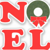 WEIHNACHTEN mit Kranz Aufkleber (Vorderseite)