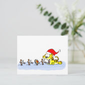 Weihnachten mit Kuscheltiger Postkarte (Stehend Vorderseite)