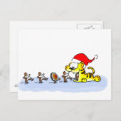 Weihnachten mit Kuscheltiger Postkarte (Vorne/Hinten)