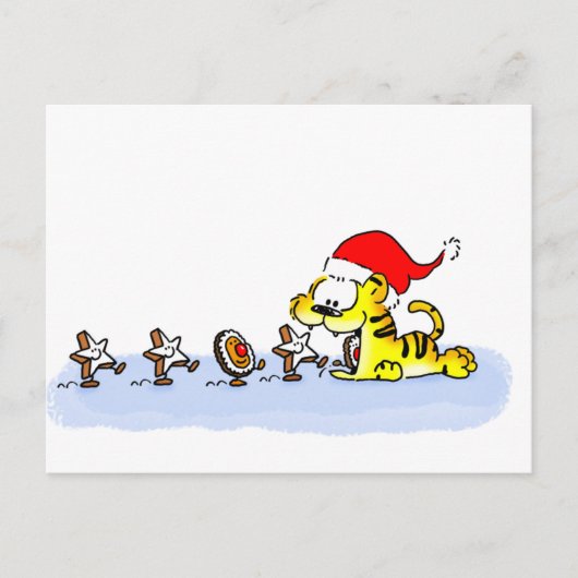 Weihnachten mit Kuscheltiger Postkarte (Vorderseite)