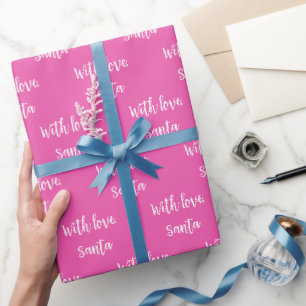 Weihnachten mit Liebe aus Santa Pink Geschenkpapier
