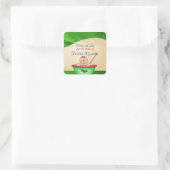 Weihnachten, mit Liebe gemacht, Lebkuchenmädchen Quadratischer Aufkleber (Tasche)