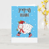 Weihnachten mit lustigen Schaf-Weihnachtsfeiern Karte (Gelbe Blume)