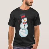 Weihnachten mit lustigen Volleyball-Schneemännern T-Shirt (Vorderseite)