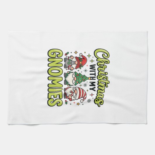 Weihnachten mit meinem Gnom-Design Geschirrtuch (Horizontal)