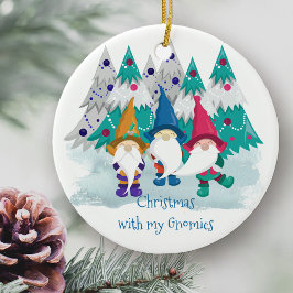 Weihnachten mit meinem Gnome Personalisiert Gnome Keramik Ornament