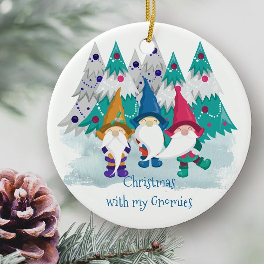 Weihnachten mit meinem Gnome Personalisiert Gnome Keramik Ornament