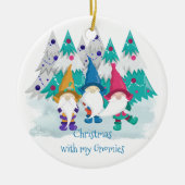 Weihnachten mit meinem Gnome Personalisiert Gnome Keramik Ornament (Vorne)