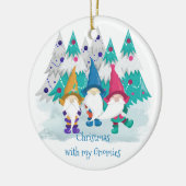 Weihnachten mit meinem Gnome Personalisiert Gnome Keramik Ornament (Links)
