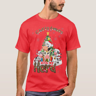 Weihnachten mit meinem Herde Kuh Rind Bauer Funny T-Shirt