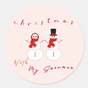 Weihnachten mit meinem Schneemann Süßer Weihnach Runder Aufkleber