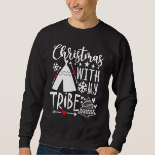 Weihnachten mit meinem Stamm Rot kariert Familien- Sweatshirt