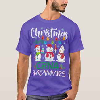 Weihnachten mit meinen CRNA Snowmies Nurse Steth T-Shirt