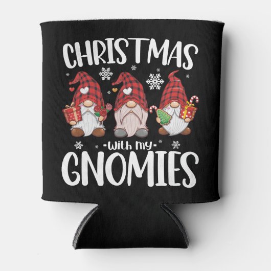 Weihnachten mit meinen Gnomen Buffalo Red Kariert Dosenkühler (Vorderseite)