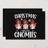 Weihnachten mit meinen Gnomen Buffalo Red Kariert Einladung (Vorne/Hinten)