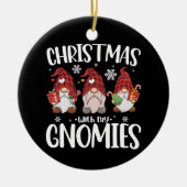 Weihnachten mit meinen Gnomen Buffalo Red Kariert  Keramik Ornament (Vorne)