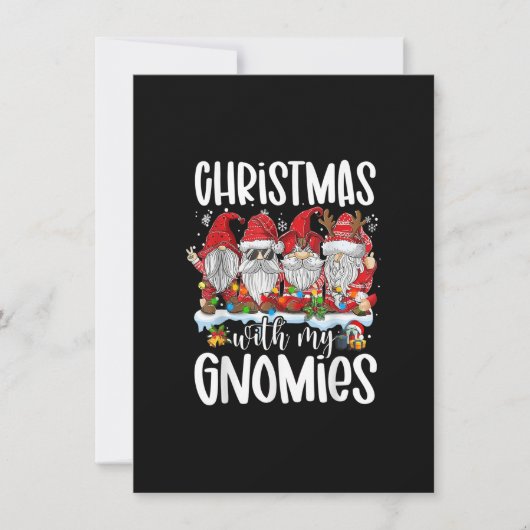 Weihnachten mit meinen Gnomen Funny Red Gnome Xmas Einladung (Vorderseite)