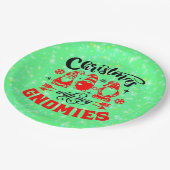 Weihnachten mit meinen Gnomen - Funny Red Green 9" Pappteller (Schrägansicht)