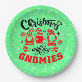 Weihnachten mit meinen Gnomen - Funny Red Green 9" Pappteller