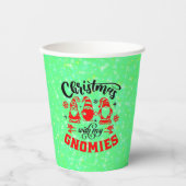 Weihnachten mit meinen Gnomen - Funny Red Green Pappbecher (Vorderseite)