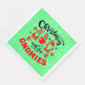 Weihnachten mit meinen Gnomen - Funny Red Green Serviette (Ecke)