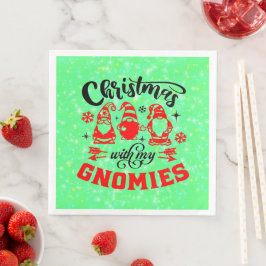 Weihnachten mit meinen Gnomen - Funny Red Green Serviette