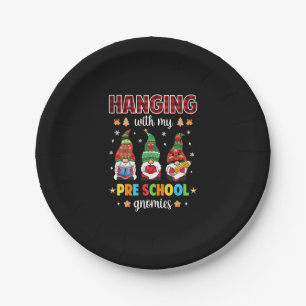 Weihnachten mit meinen Gnomen vor der Schule Pappteller