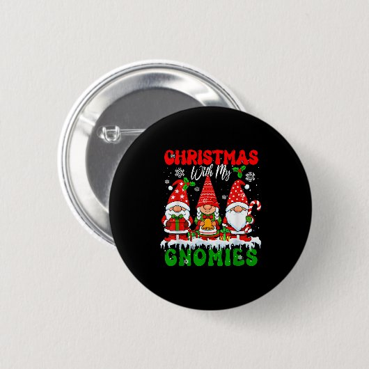 Weihnachten mit meinen Gnomen Weihnachten Weihnach Button (Vorne & Hinten)