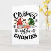 Weihnachten mit meinen Gnomen Weihnachtsbrunnen Karte (Gelbe Blume)