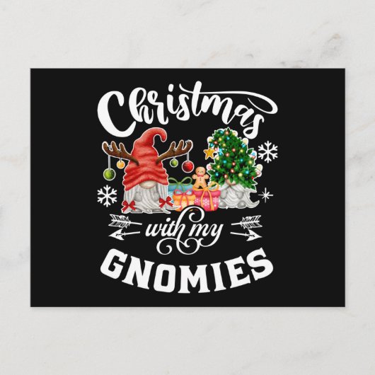 Weihnachten mit meinen Gnomen Weihnachtsbrunnen Postkarte (Vorderseite)