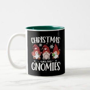 Weihnachten mit meinen Gnomies Buffalo Rot kariert Zweifarbige Tasse