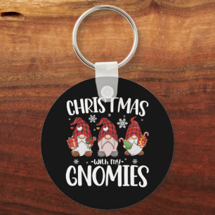 Weihnachten mit meinen Gnomies Buffalo Rotkarierte Schlüsselanhänger
