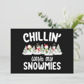 Weihnachten mit meinen Schneemännern im Chillin Einladung (Stehend Vorderseite)